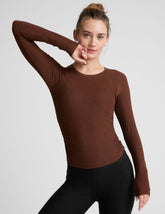 brown long sleeve top