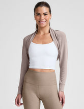 brown long sleeve shrug.
