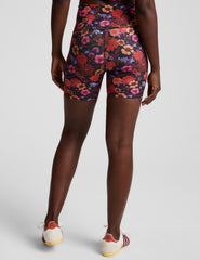 floral printed high-waisted 5" inseam biker shorts.