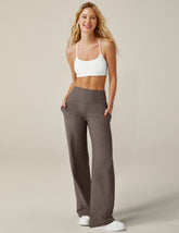 brown high-waisted wide leg pants.