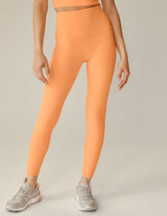 orange high-waisted midi spacedye leggings.