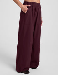 red pants with back and side pockets.