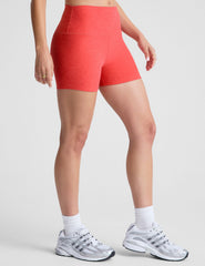 pink high-waisted 3" inseam biker shorts. 